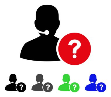 Çevrimiçi destek düz simgesi