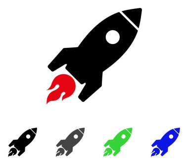 Roket fırlatma düz simgesi