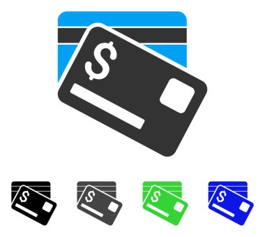 Banka kartları düz simgesi