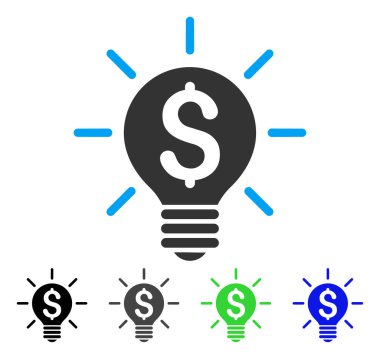 İş fikri ampul düz simgesi