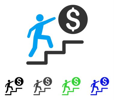 İş adımları düz simgesini