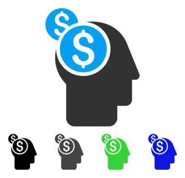 İş düşünme düz simgesi