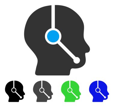 Çağrı Merkezi operatörü düz simgesi