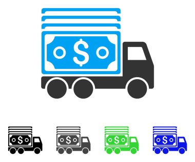 Para kamyon düz simgesi