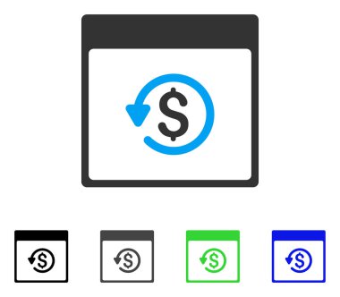 Ters ibraz takvim sayfa düz simgesini