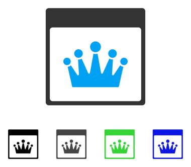 Taç takvim sayfa düz simgesini