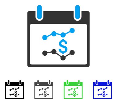 Mali çizelgeleri takvim gün düz simgesini