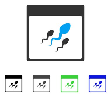 Spermatozoids takvim sayfa düz simgesini