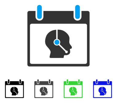 Telefonla satış operatör takvim gün düz simgesini