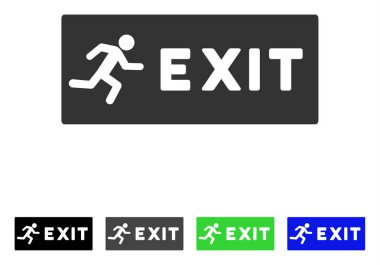 Acil çıkış düz simgesi