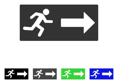 Acil çıkış düz simgesi