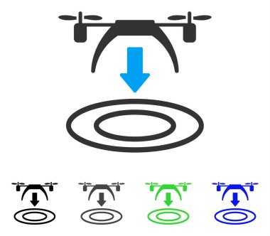 Helikopter varış düz simgesi