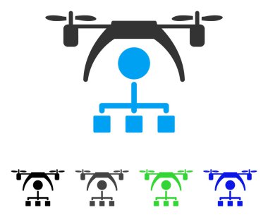 Helikopter dağıtım düzeni düz simgesi