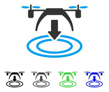 Helikopter iniş düz simgesi