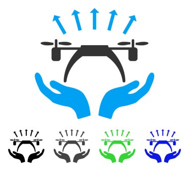 Helikopter başlangıç düz simgesi