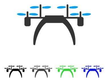 Quadcopter düz simgesi