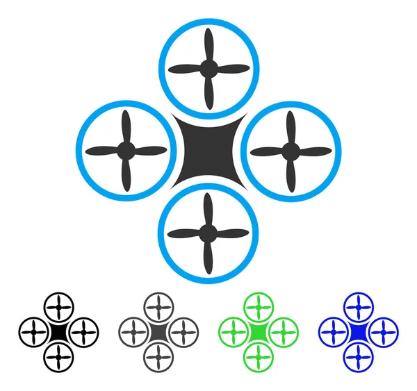 Air Drone Icône plate — Image vectorielle