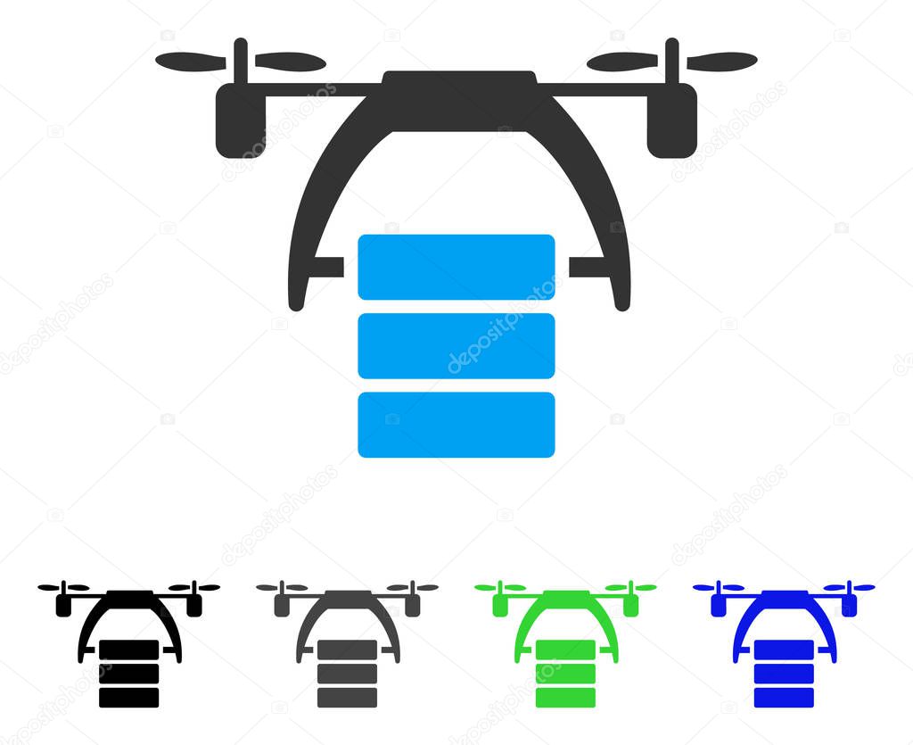 Cargo Drone Flat Icon