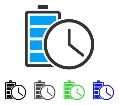 Pil saat düz simgesi