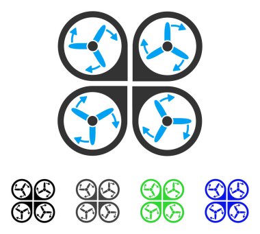 Helikopter vida döndürme düz simgesi