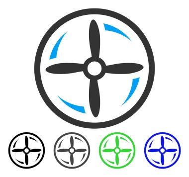 Drone vida döndürme düz simgesi