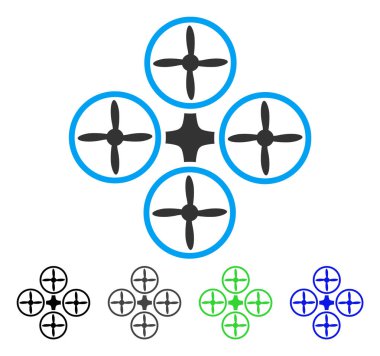 Quadcopter düz simgesi