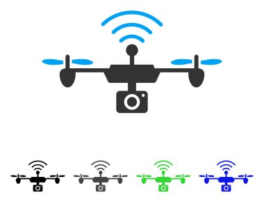 Radyo kamera Airdrone düz simgesi