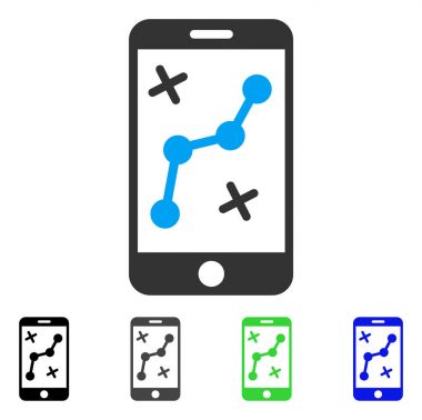 Rota Smartphone düz simgesi