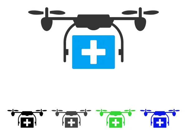 Mentő Drone lapos ikon — Stock Vector