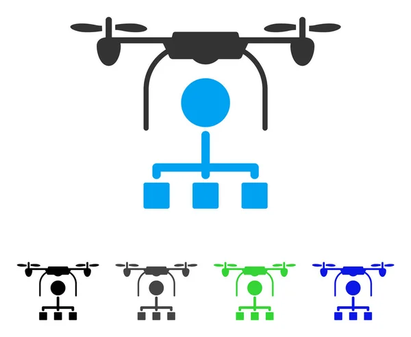 Drone dystrybucji płaskie ikona — Wektor stockowy