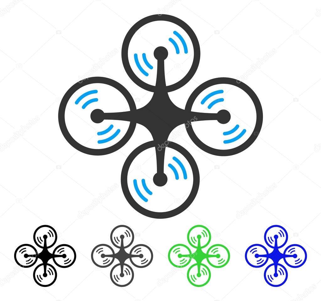 Quadcopter Screw Rotation Flat Icon