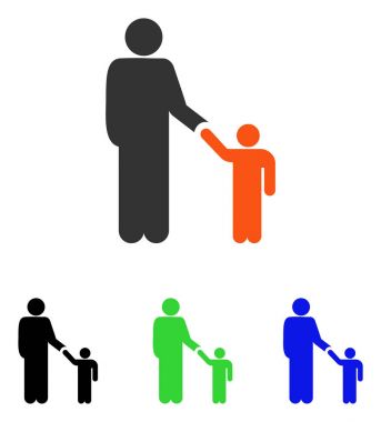 Baba ile oğlu düz vektör simgesi