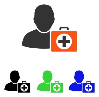 İlk yardım adam düz vektör simgesi