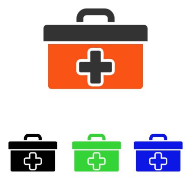 İlkyardım araç kutusu düz vektör simgesi