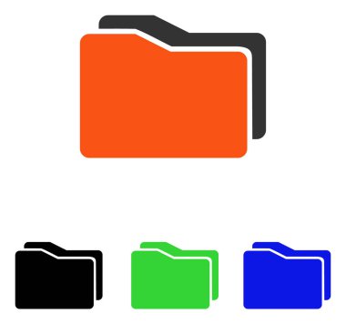 Klasörleri düz vektör simgesi