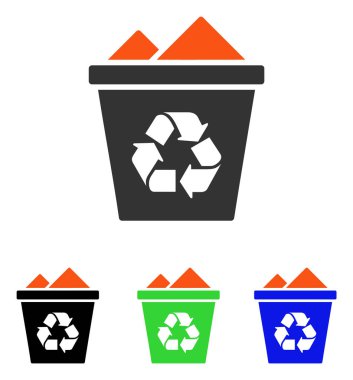 Tam geri dönüşüm kutusu düz vektör simgesi