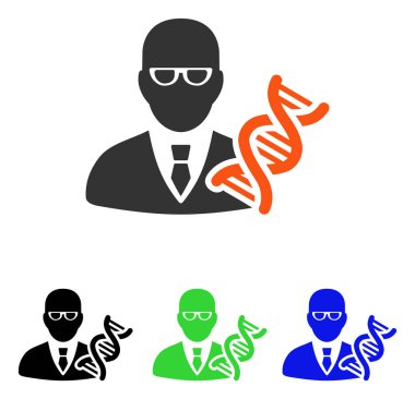 Genetik mühendisi düz vektör simgesi