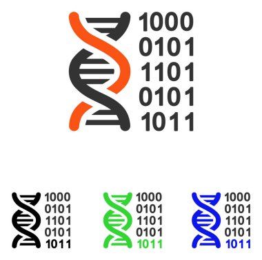 Genetik kod düz vektör simgesi