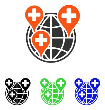 Genel klinik şirket düz vektör simgesi