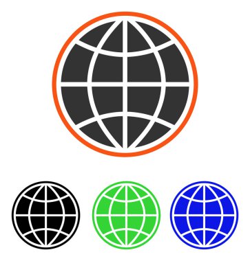 dünya düz vektör simgesi