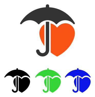 Kalp koruma düz vektör simgesi