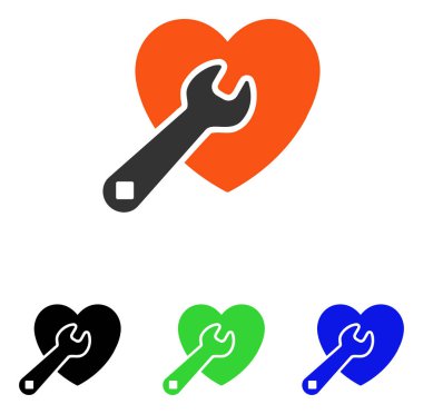 Kalp onarım düz vektör simgesi