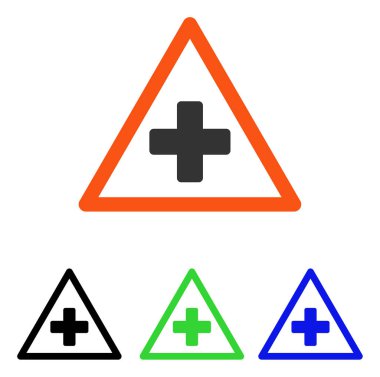 Üçgen düz vektör simge uyarı sağlık