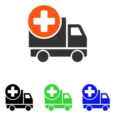 Tıbbi teslim düz vektör simgesi