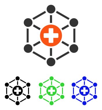 Tıbbi ağ düz vektör simgesi