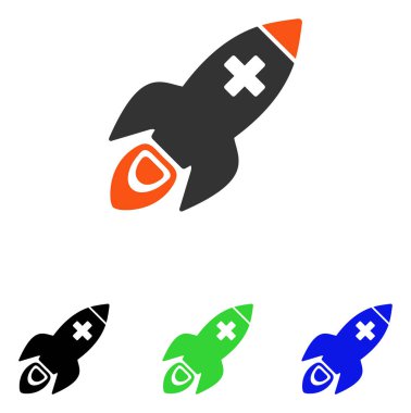 Tıbbi roket düz vektör simgesi