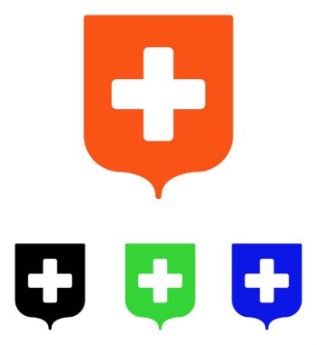 Tıbbi kalkan düz vektör simgesi