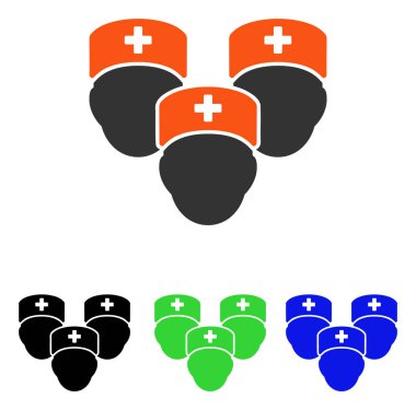 Sağlık personeli düz vektör simgesi