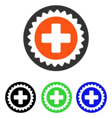 Tıbbi damga düz vektör simgesi