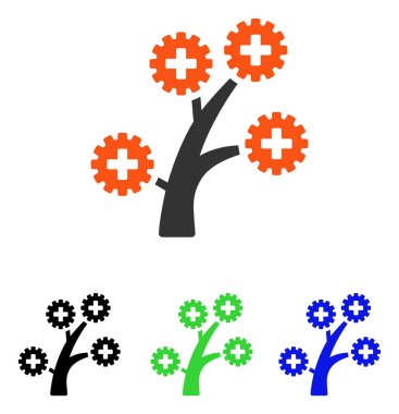 Tıbbi teknoloji ağacı düz vektör simgesi